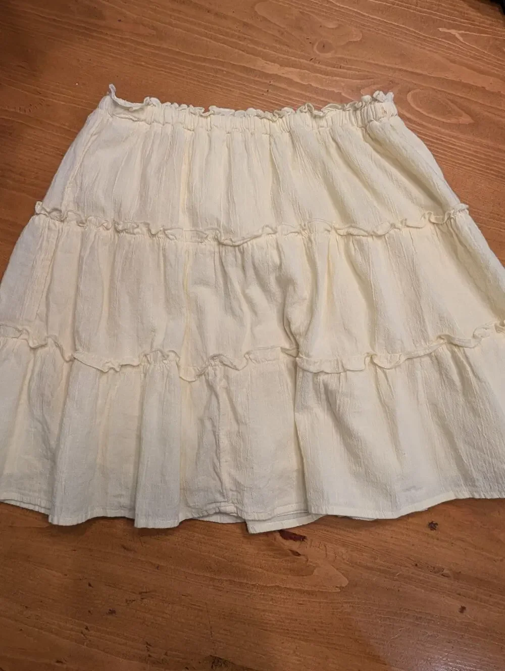 Gap Teen Light Yellow Skirt, Lined, Girl's Size 12, Elastic Waist, LN